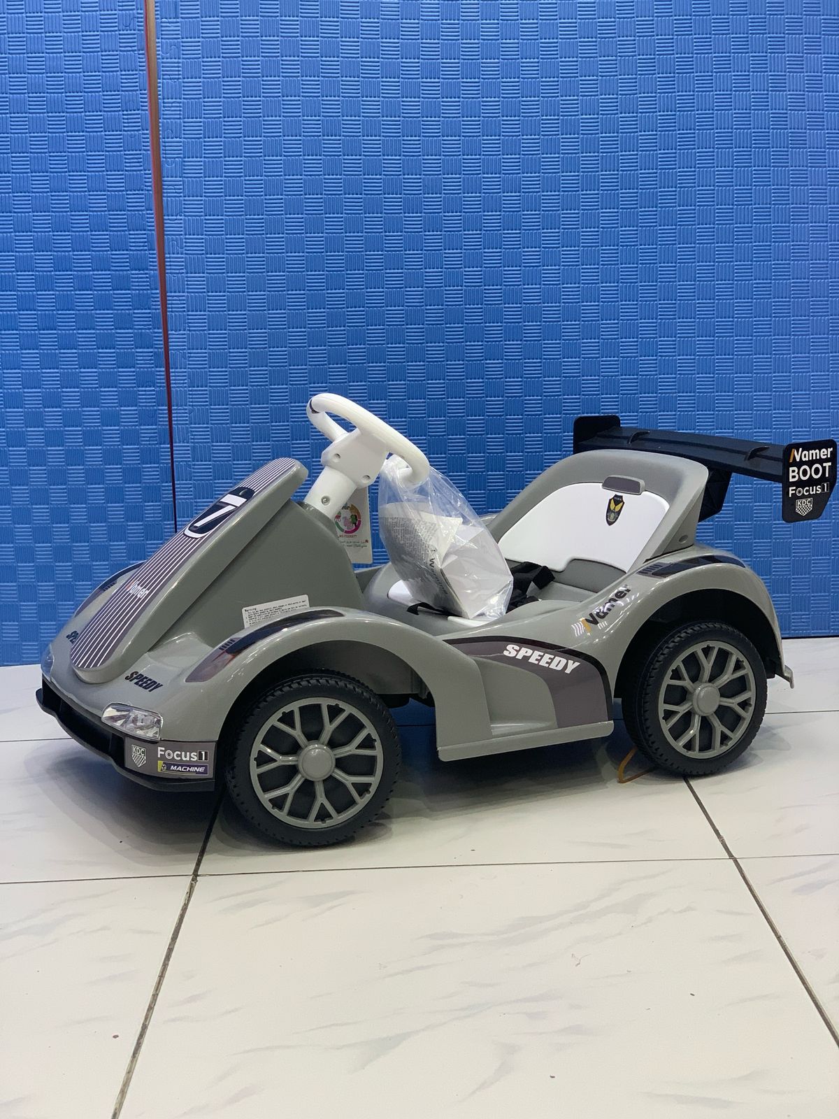 Kids' Go Kart,Ride On Car, Kids Electric Car,Tamco Riding Toys For Kids With Remote Control Amazing Gift For 2 Years Boys Girls Grey Plastic