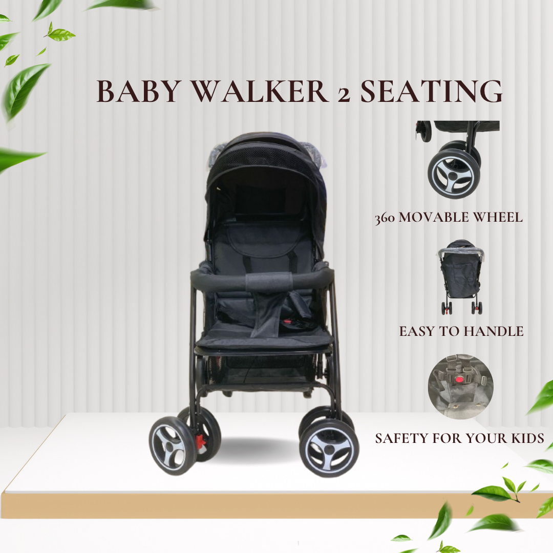 Elegant Black Baby Walker for 6 Months to 2 Years – Stylish & Safe